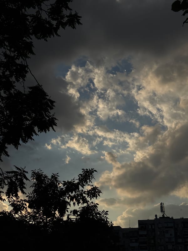 Dramatic sky and sunlight captured in Plovdiv, Bulgaria