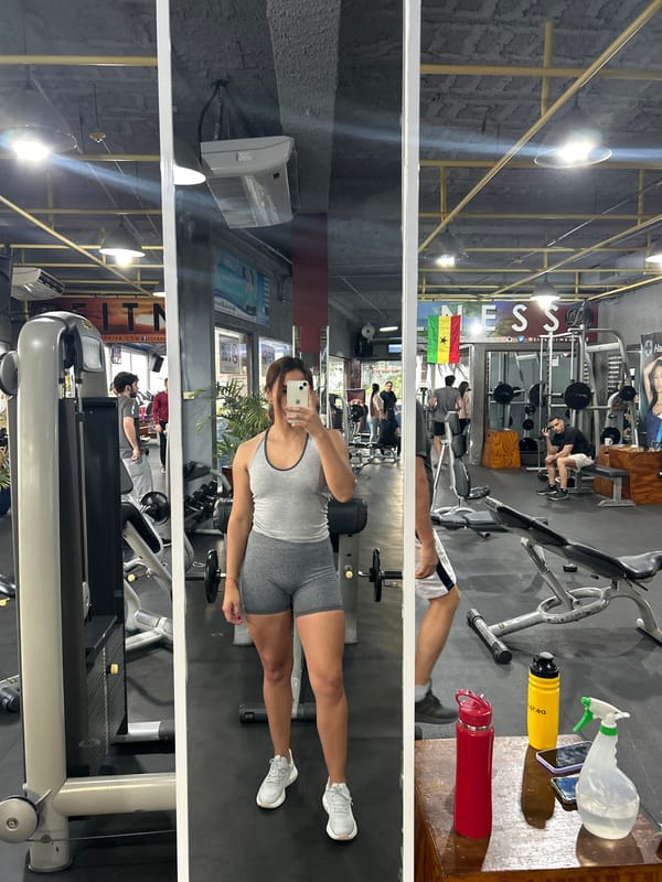 Gym selfie and bay view from Porlamar, Venezuela