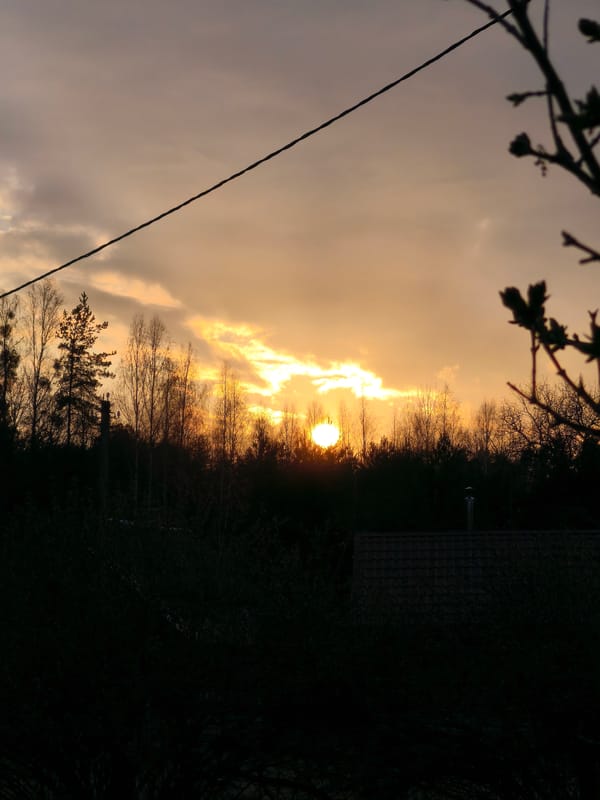 Sunset observed over residential area in Парэчча, Belarus