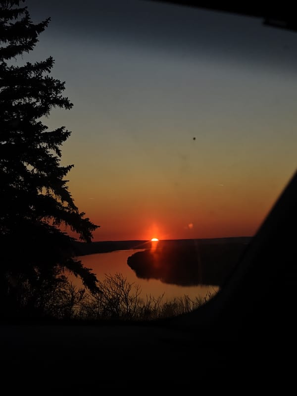 Sunset photographed over river in Kozloduy, Bulgaria