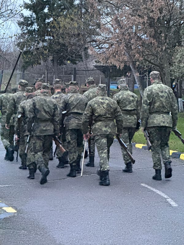 Military formation and classroom scenes documented in Sofia