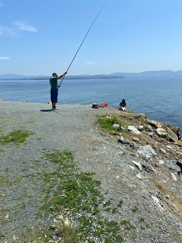 Rock throwing on a Vladivostok shoreline