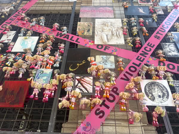 Street art and decorated car spotted in central Genoa