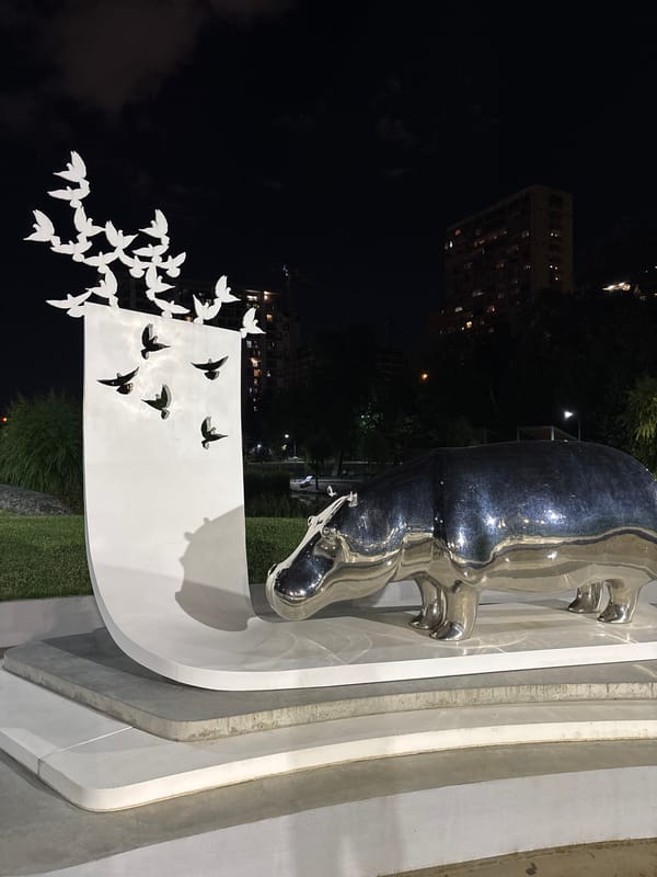 Dusk to night: park carousel, street murals, and city wandering