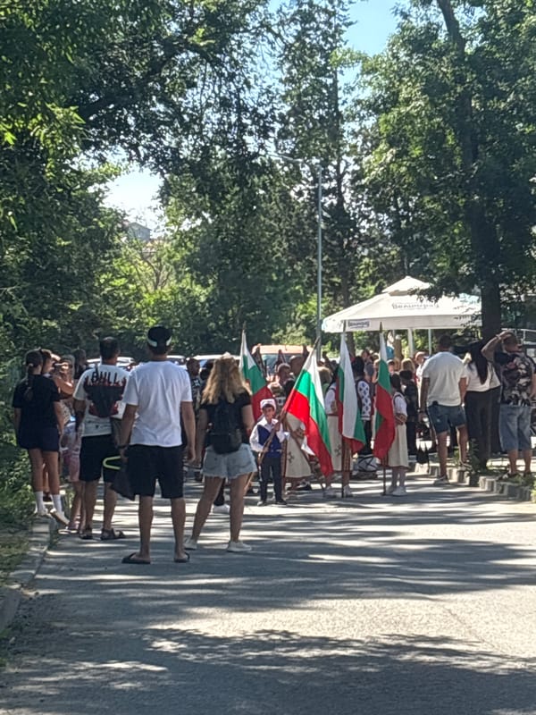 Traditional Bulgarian folk parade through Burgas city promenade