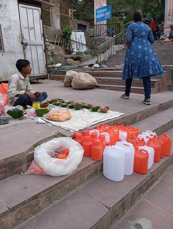 Religious ceremonies and gatherings observed along Ganges in Rishikesh