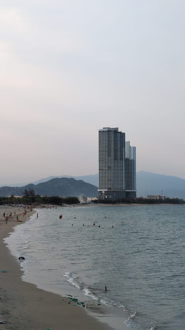Morning beach scenes captured in Phan Rang, Vietnam