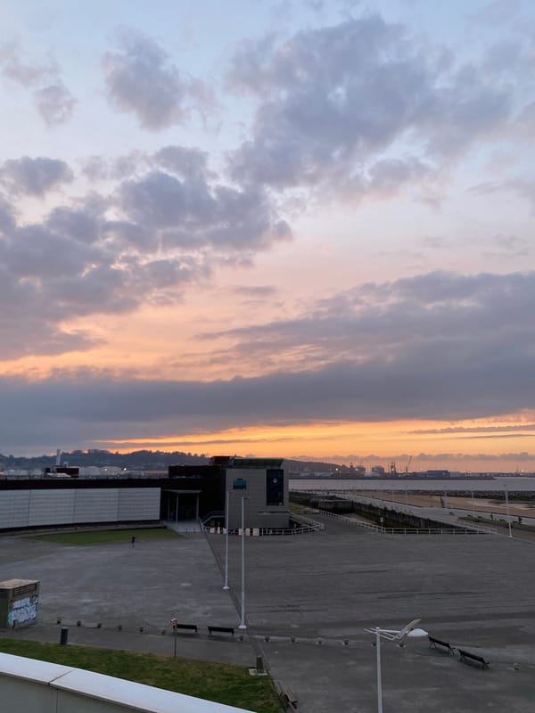Evening moments captured in coastal Gijón, Spain
