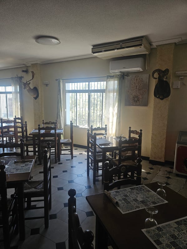 Restaurant interior documented in Los Caballos, Spain