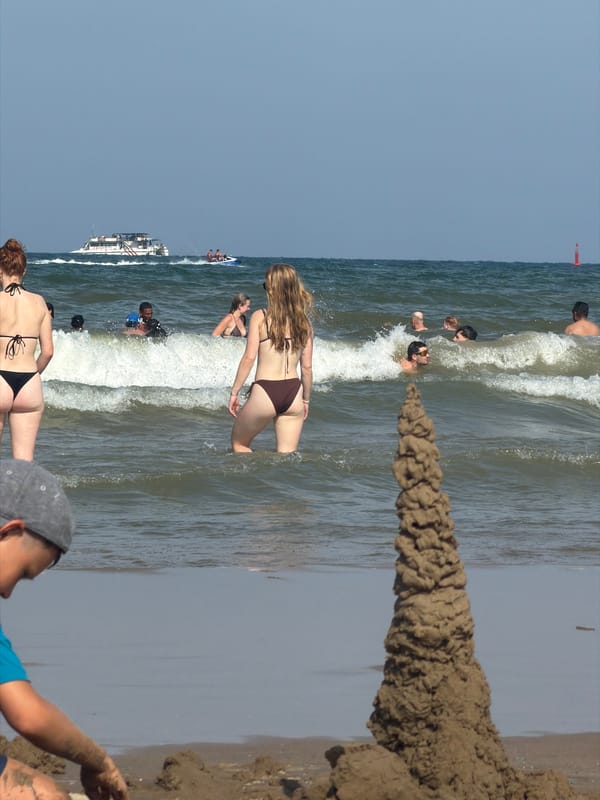 Busy summer afternoon on a Valencia beach