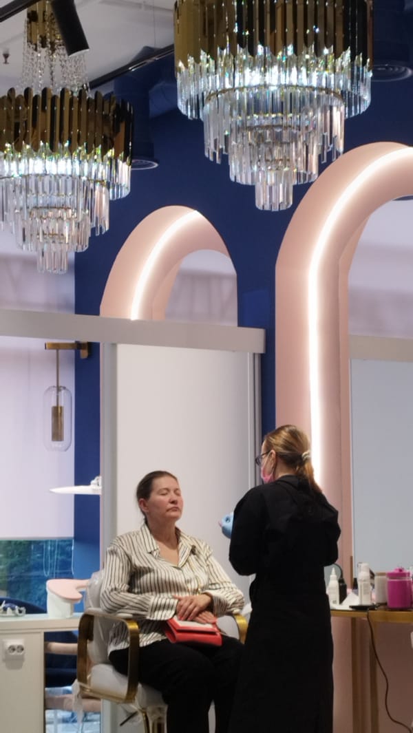 Beauty session inside a stylishly decorated urban interior