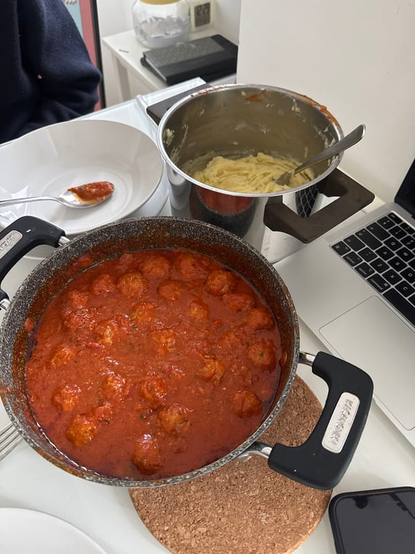 Dinner preparation documented in Milan home setting