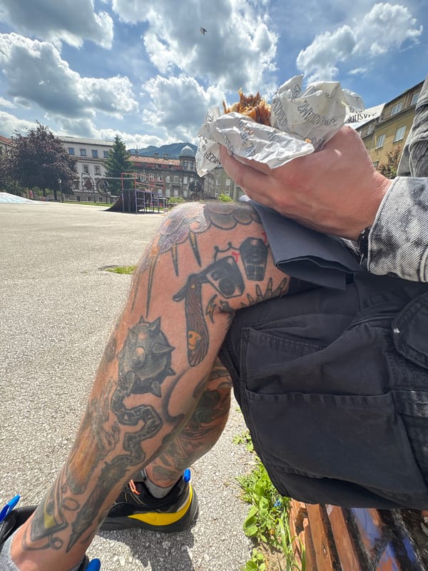 Morning street life documented across central Sarajevo