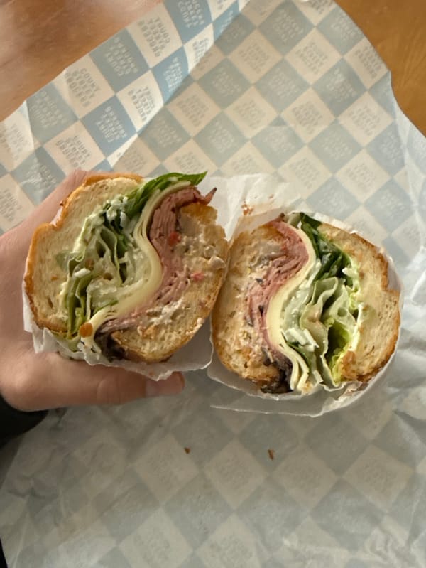 New Yorker documents sandwich meal and indoor organization system