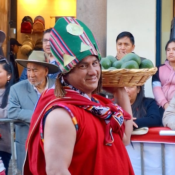 Traditional Andean dress and street life in Cusco
