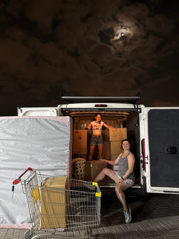 Moving night in Petah Tikva, with dogs and packed bags