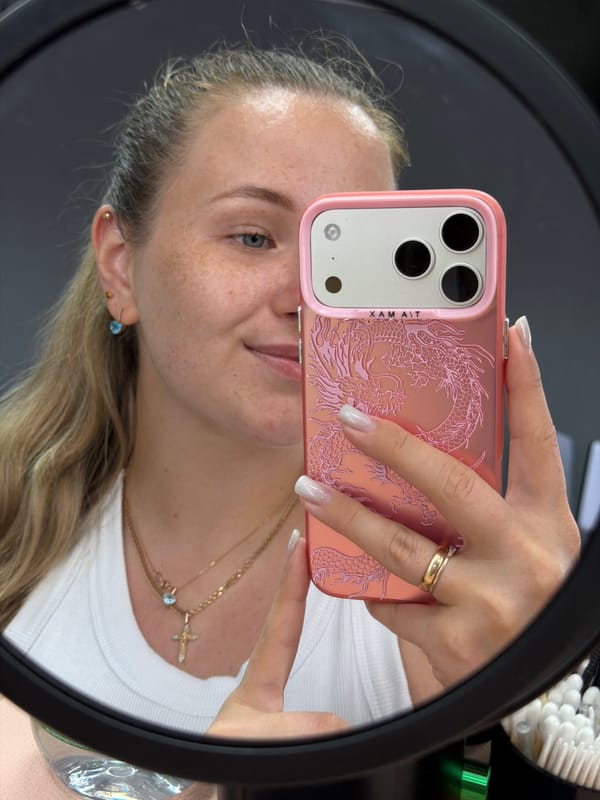 Mirror selfie session in a Chaikovsky dressing room