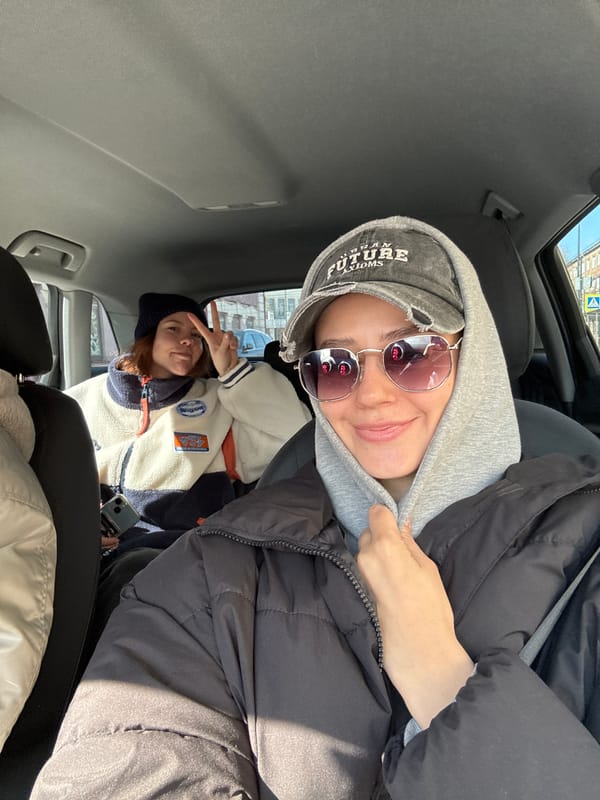 Two women observed sitting in car in Krasnoyarsk