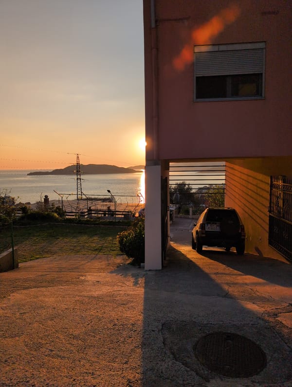 Sunset observed over Adriatic Sea from Podličak, Montenegro