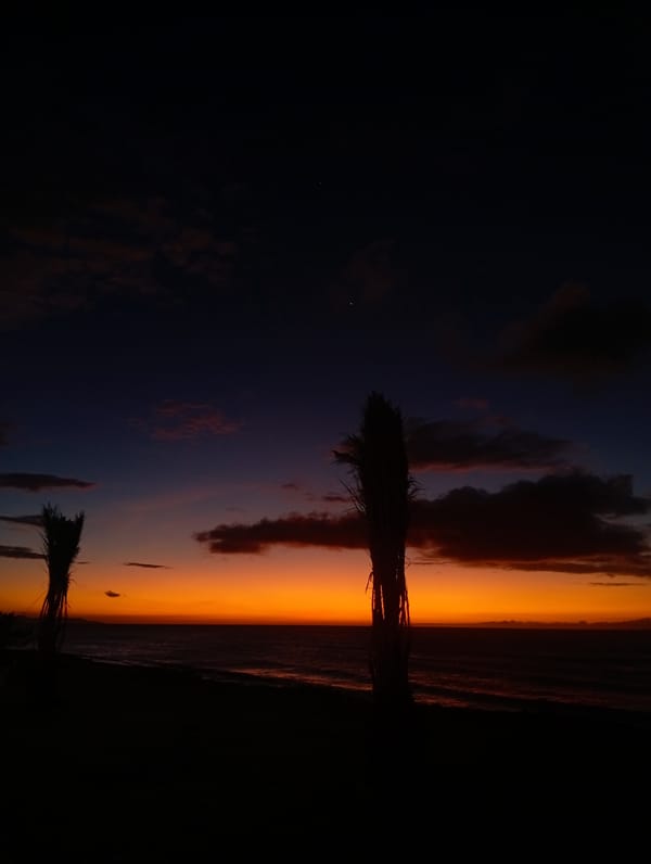 Twilight colors observed at La Guardia beach, Venezuela