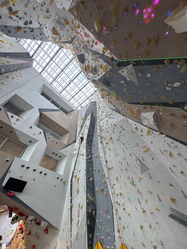 Person documents indoor spaces during seven-minute facility visit