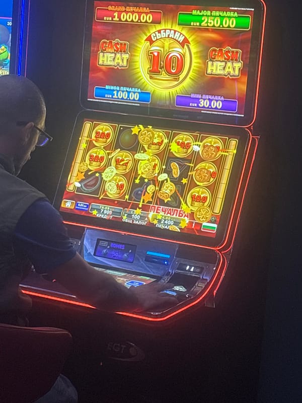 Late-night casino hangout in Beloslav, Bulgaria