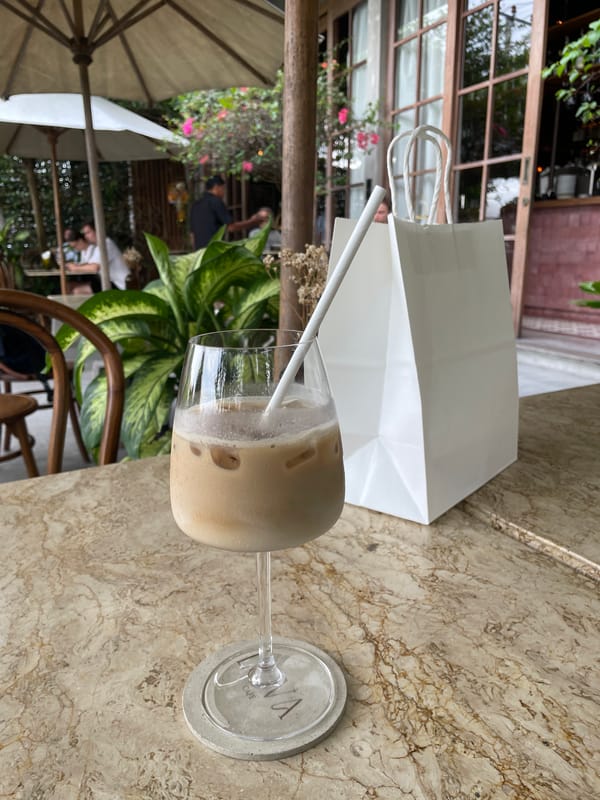 Iced coffee and easy vibes at a North Kuta café