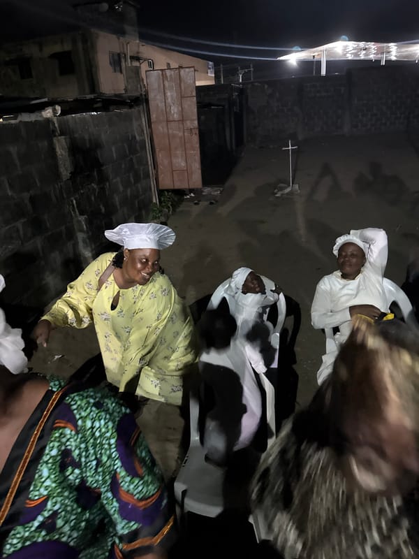 Evening community gathering documented in Badagry, Nigeria