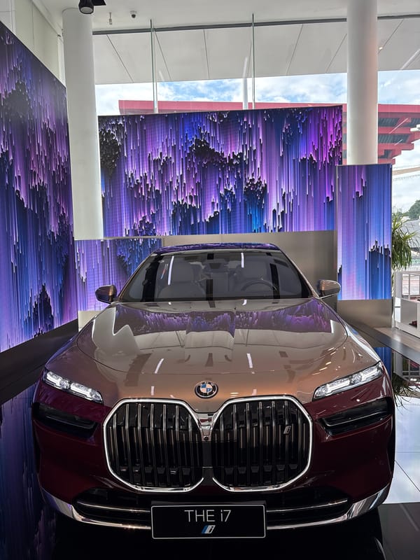 BMW model lineup on display at a Pudong showroom