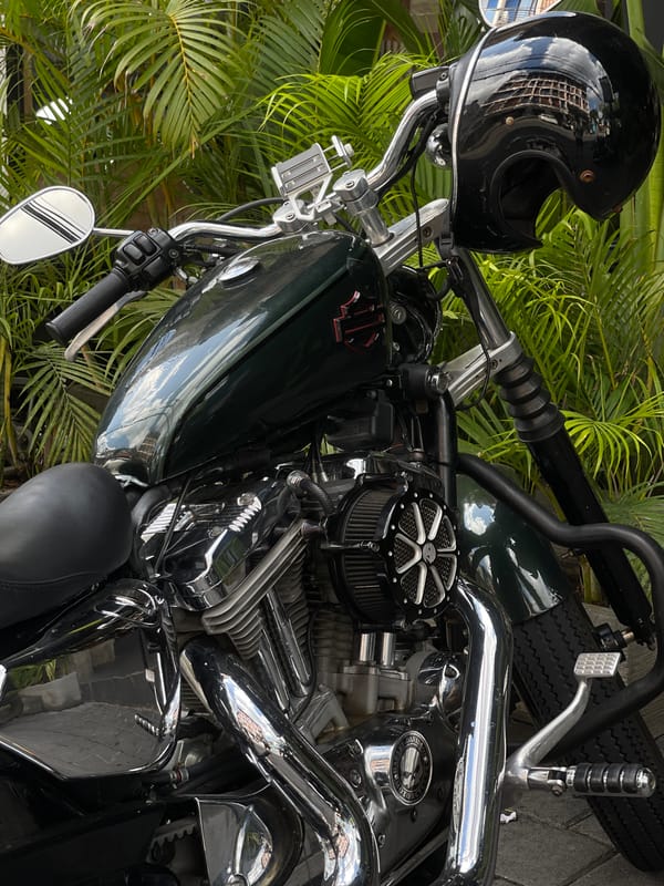 Dark Green Harley-Davidson Spotted Parked in North Kuta