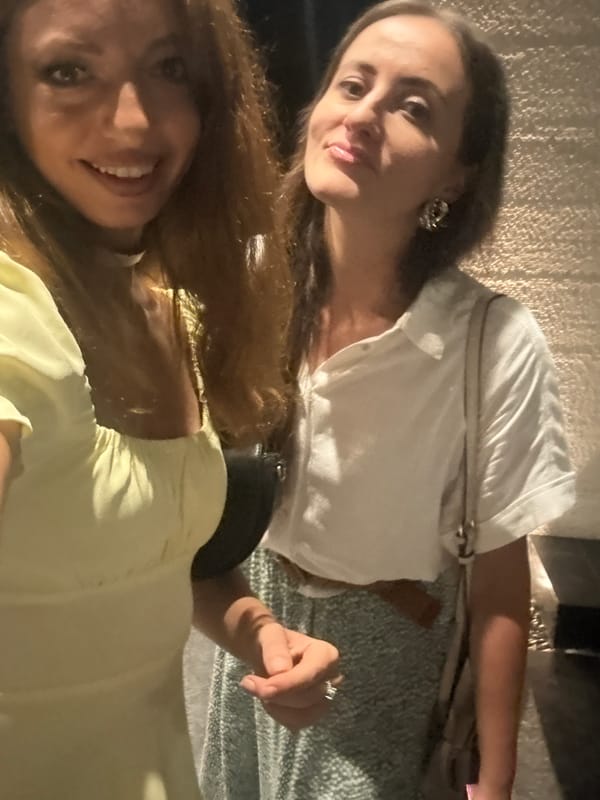 Two women take selfie in Baan Bo Phut, Thailand