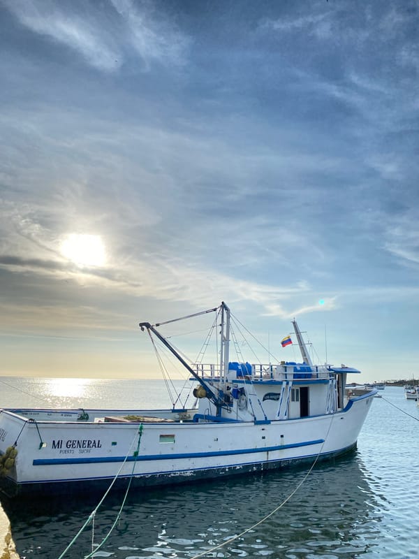 Fishing vessel 'MI GENERAL' docked at Juan Griego harbor