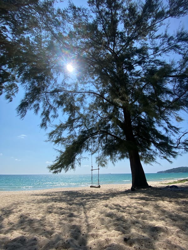 Morning beach scenes captured in Choeng Thale, Thailand
