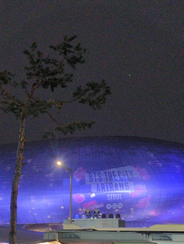 Seoul street scenes: DDP plaza, food vendors, subway commuters