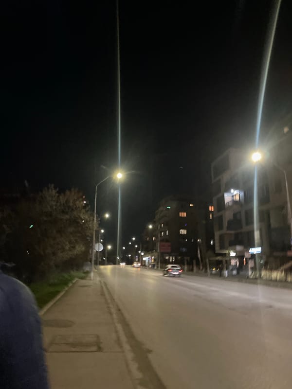 Evening scenes documented across Sofia's streets and parks