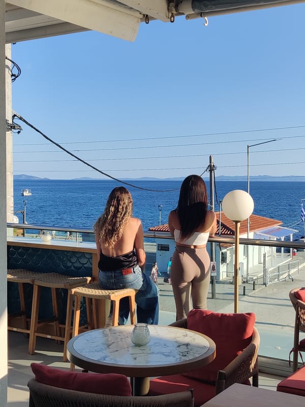 Balcony hangout with a water view