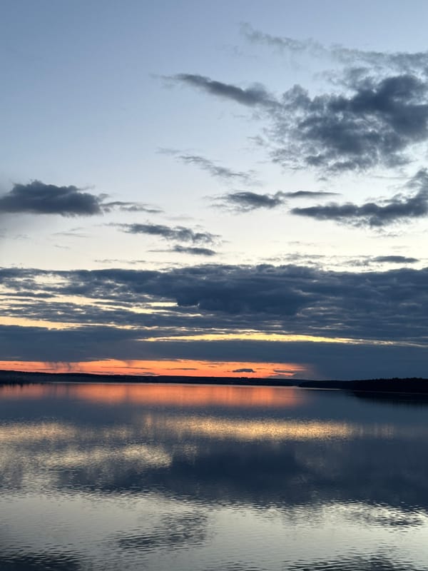 Twilight photographs captured over Votkinsk Reservoir, Russia