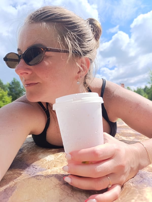 Lazy lake day: sandcastles, fruit snacks, and pink drinks