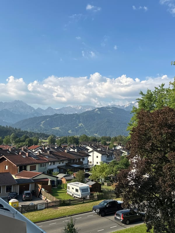 Balcony morning in Garmisch-Partenkirchen with Alpine views