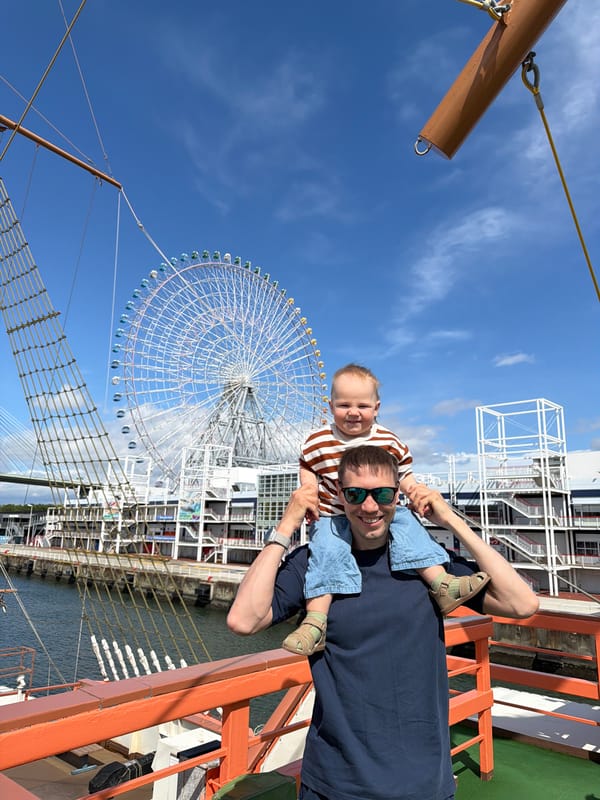 Morning leisure activities captured at Osaka waterfront district