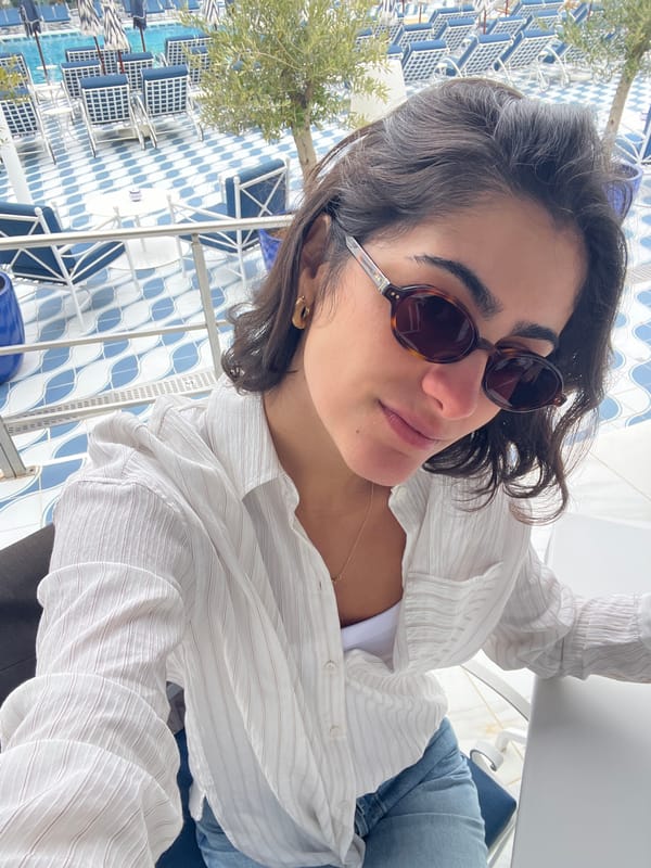 Woman photographed eating fruit in Santa Eulària des Riu