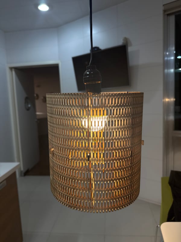 Wooden lampshade documented in two states in Mexico