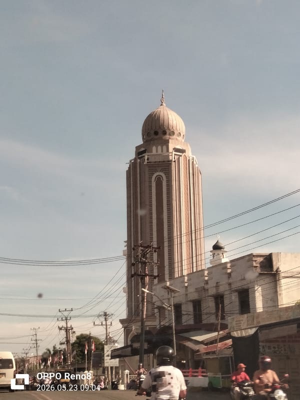 Baiturrahman Grand Mosque towers documented in Barat Yaman, Indonesia
