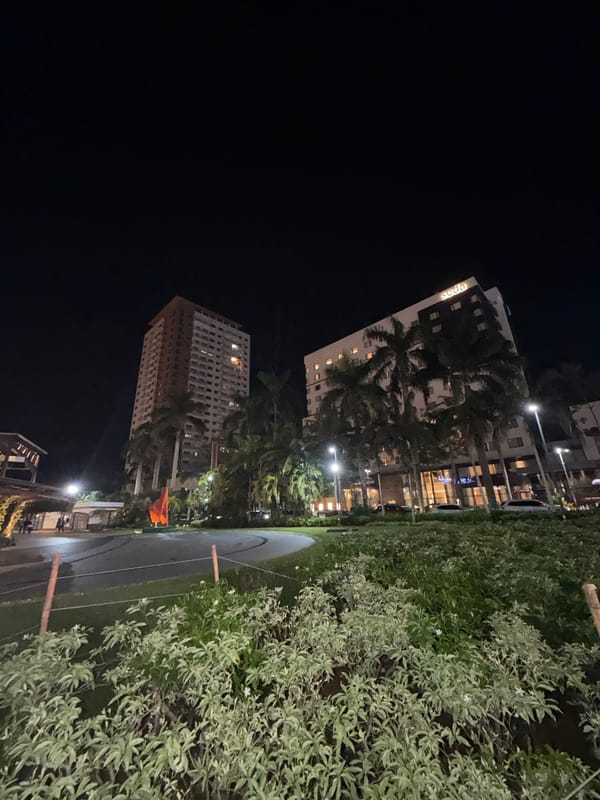 Night scene around Abreeza Ayala Malls and Seda Hotel, Davao City