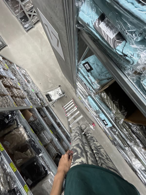 Warehouse inventory work in Holon, Israel