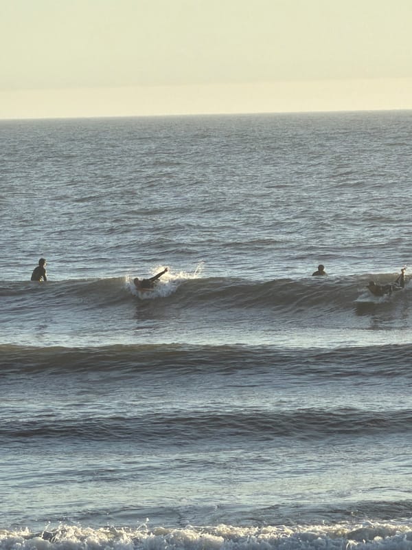 Surfers and beachgoers captured along Espinho coastline