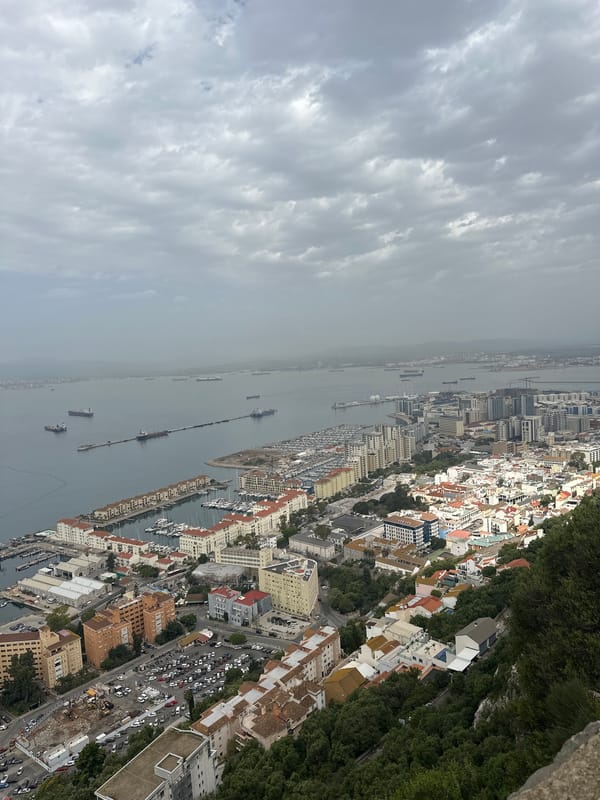 Aerial view of Gibraltar captured from Rock vantage point