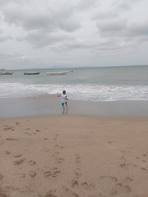 Families enjoy cloudy afternoon at Juan Griego beach