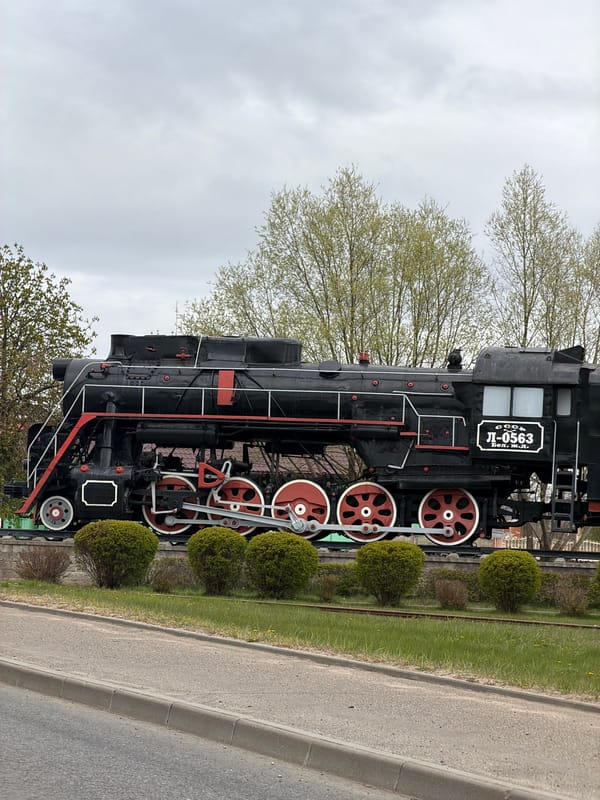 Steam locomotive exhibit observed in Lida, Belarus