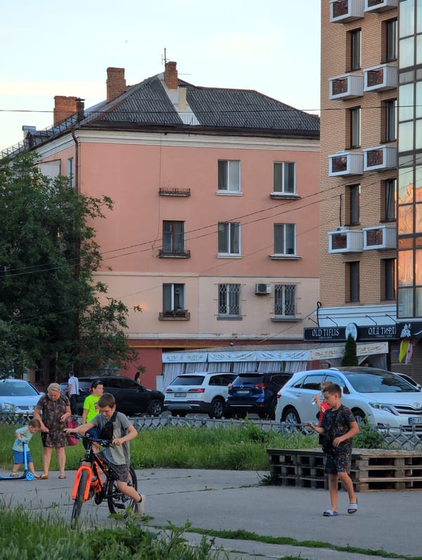 Poltava streets at golden hour, June 2026